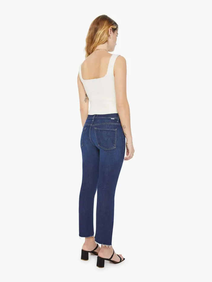 Women Petites Mother Denim PETITES The Lil039 Insider Crop Step Fray Blue