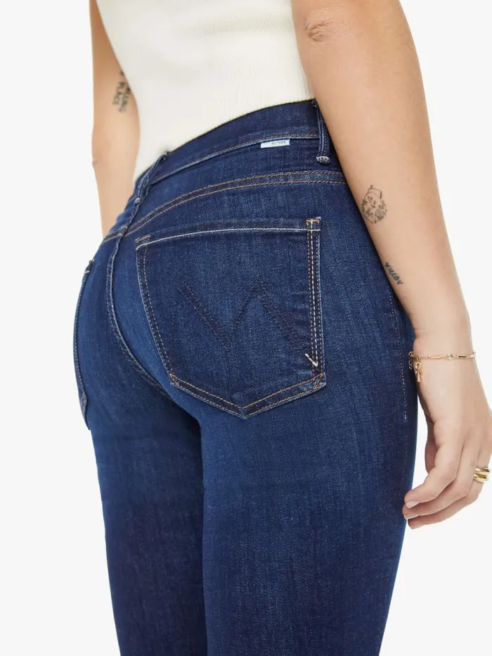 Women Petites Mother Denim PETITES The Lil039 Insider Crop Step Fray Blue