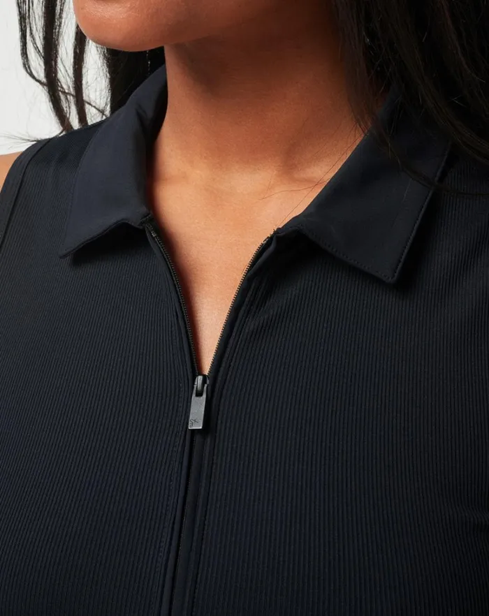 Women Polos TravisMathew MIDLINE MOVEKNIT POLO Black