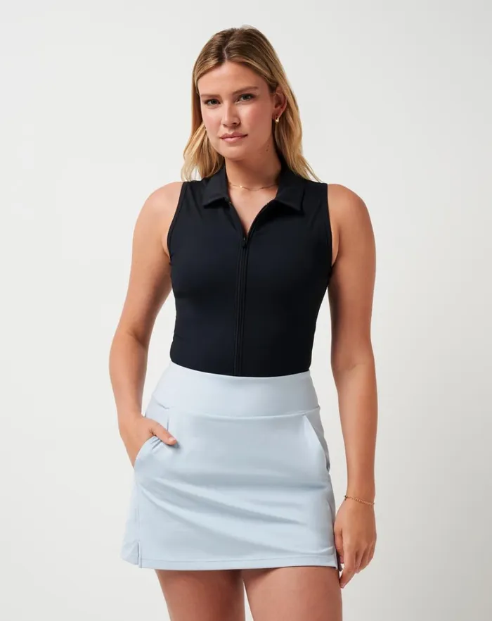 Women Polos TravisMathew MIDLINE MOVEKNIT POLO Black