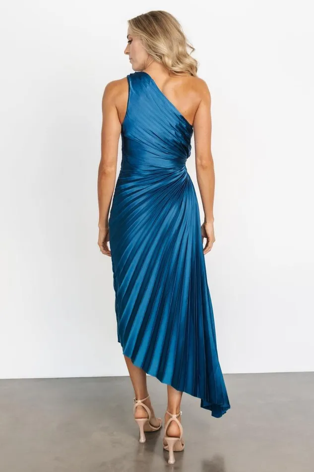 Women Presley One Shoulder Pleated Dress Sapphire Baltic Born Maxi Dresses Women Presley One Shoulder Pleated Dress Sapphire Baltic Born Maxi Dresses