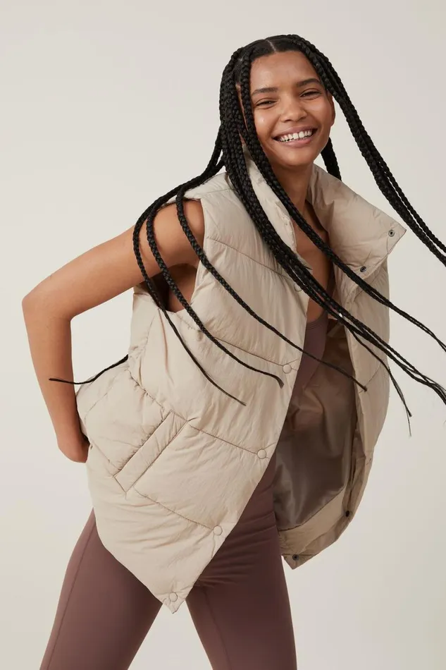 Women Puffers and Jackets Cotton On The Recycled Mother Puffer Vest 20 White Pepper
