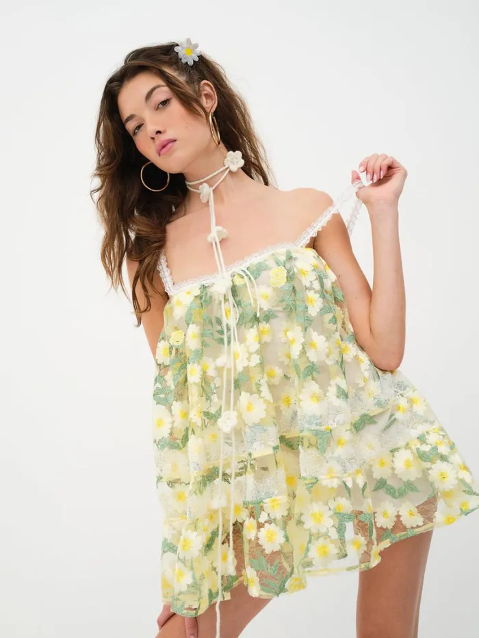 Women Rachel Mini Dress Green For Love and Lemons Dresses
