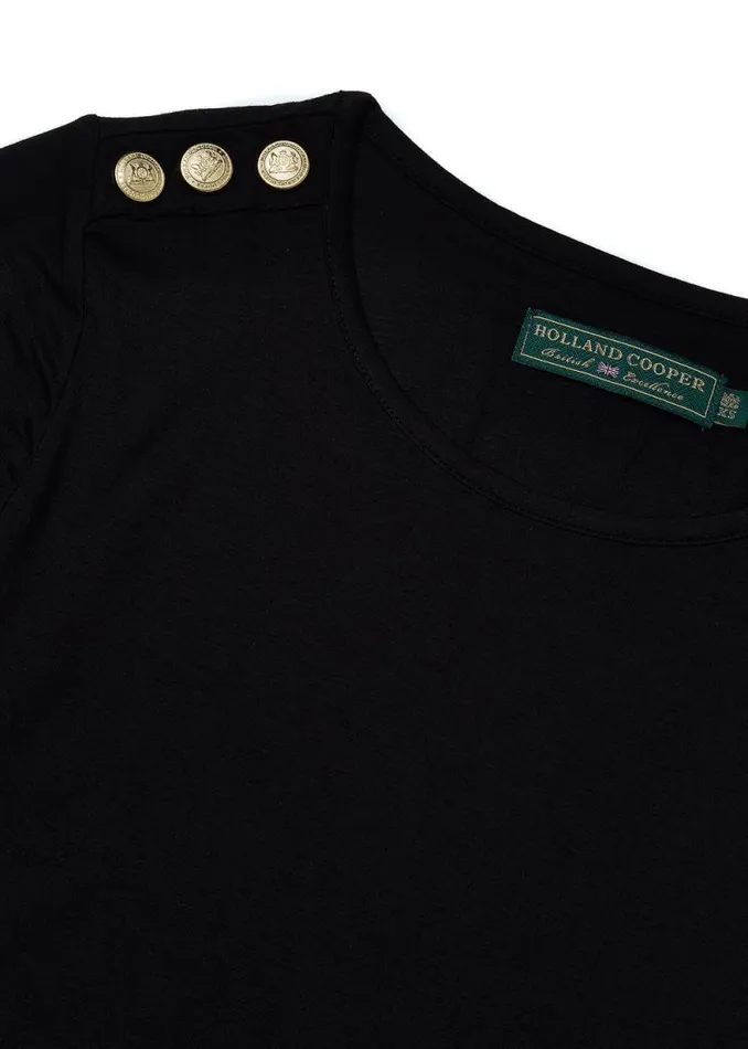 Women Relax Fit Crew Neck Tee Black Holland Cooper Tops Women Relax Fit Crew Neck Tee Black Holland Cooper Tops