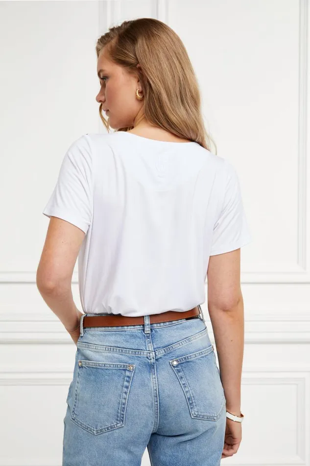 Women Relax Fit VNeck Tee White Holland Cooper Tops