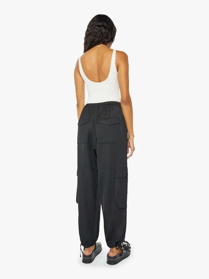 Women Relaxed Mother Denim Joline Cargo Pants Black