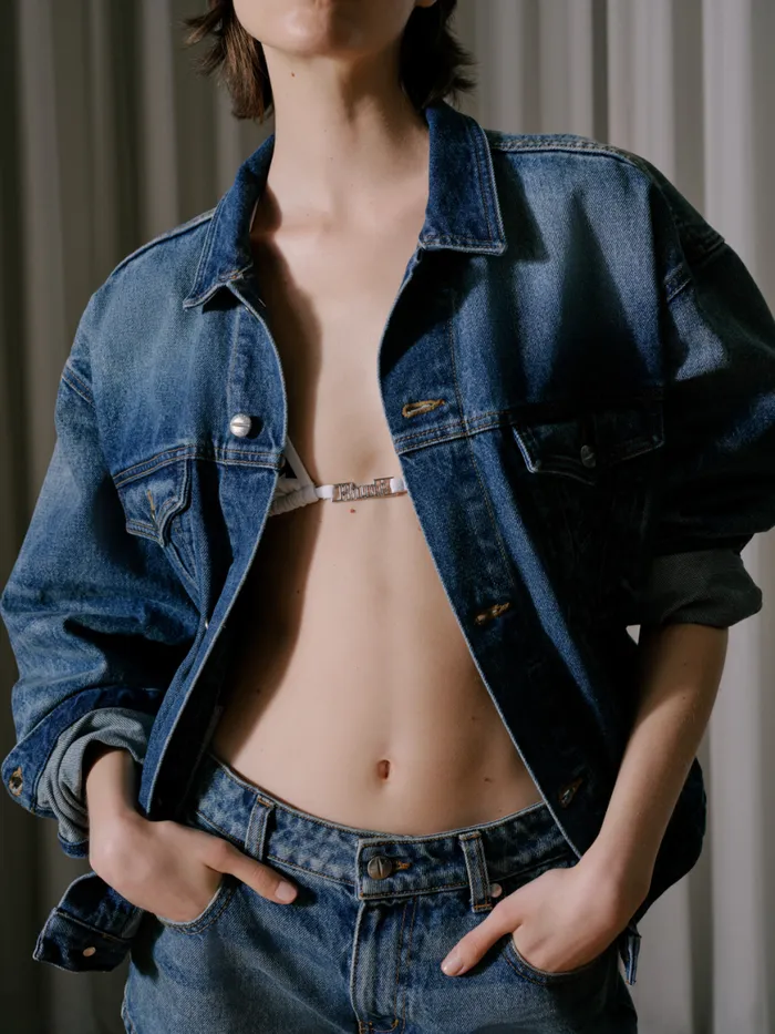 Women Rhude Outerwear OVERSIZED DENIM TRUCKER JACKET Indigo