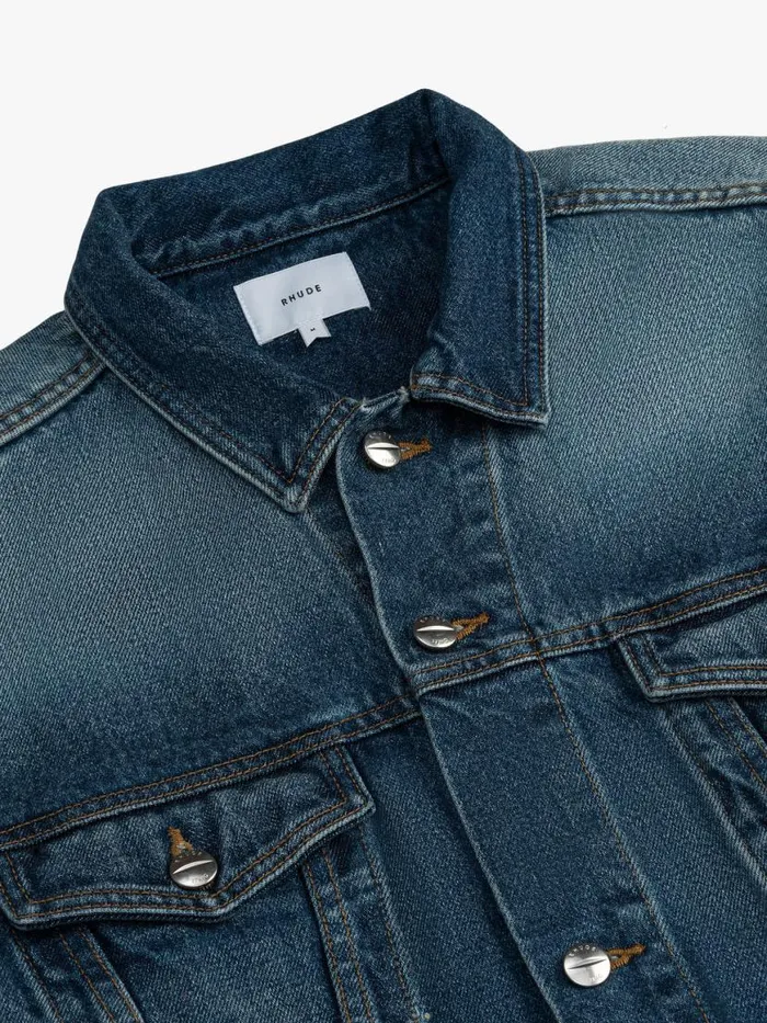 Women Rhude Outerwear OVERSIZED DENIM TRUCKER JACKET Indigo