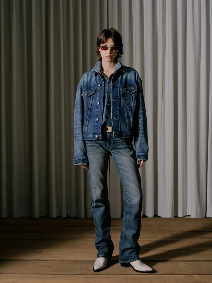 Women Rhude Outerwear OVERSIZED DENIM TRUCKER JACKET Indigo