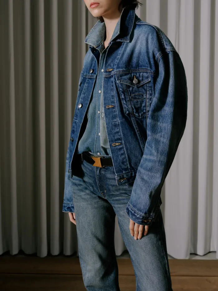 Women Rhude Outerwear OVERSIZED DENIM TRUCKER JACKET Indigo