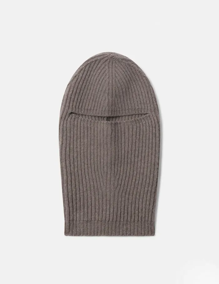 Women Ribbed Balaclava Taupe Brown Stella McCartney Knitwear