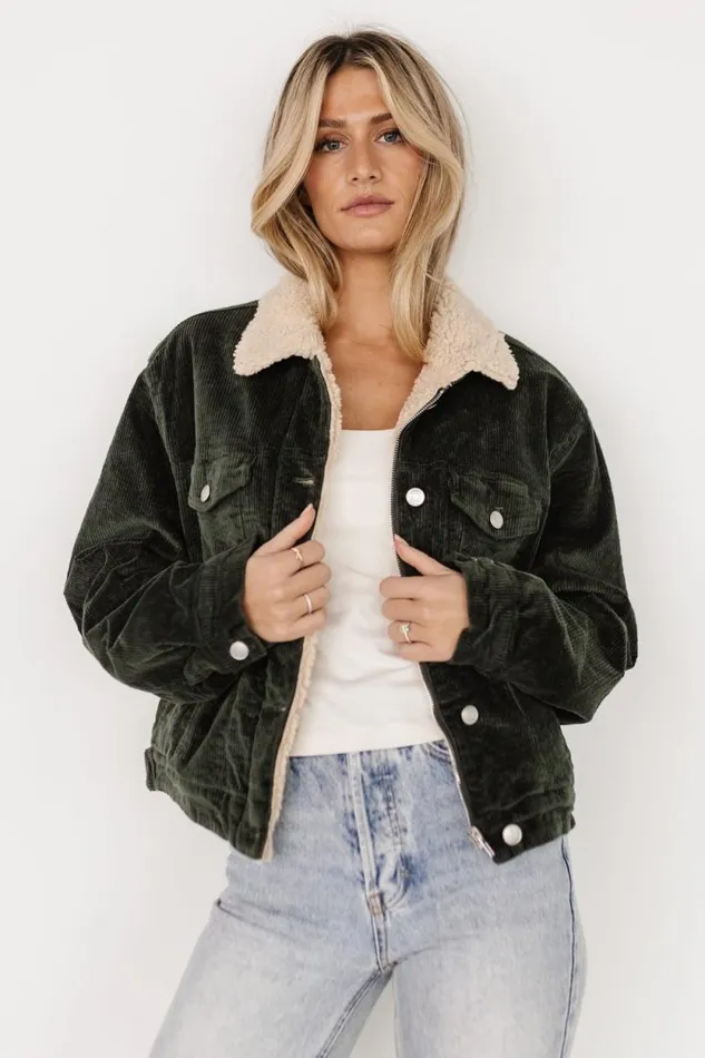 Women Ridley Corduroy Jacket Olive Baltic Born Outerwear
