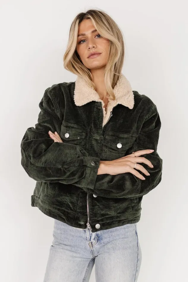 Women Ridley Corduroy Jacket Olive Baltic Born Outerwear