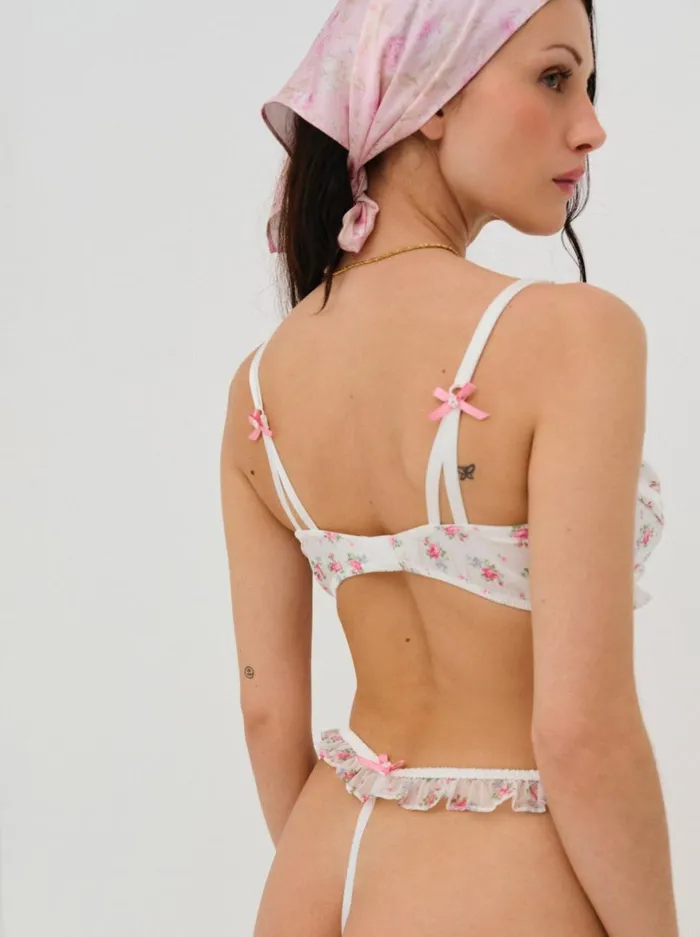 Women Robin Thong Panty White For Love and Lemons Lingerie