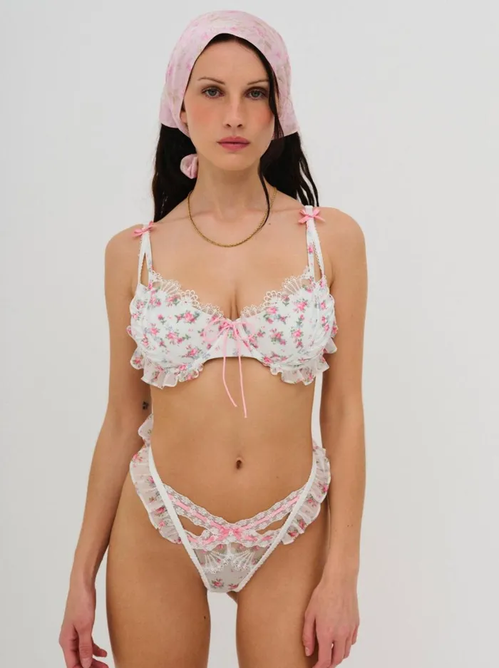 Women Robin Thong Panty White For Love and Lemons Lingerie