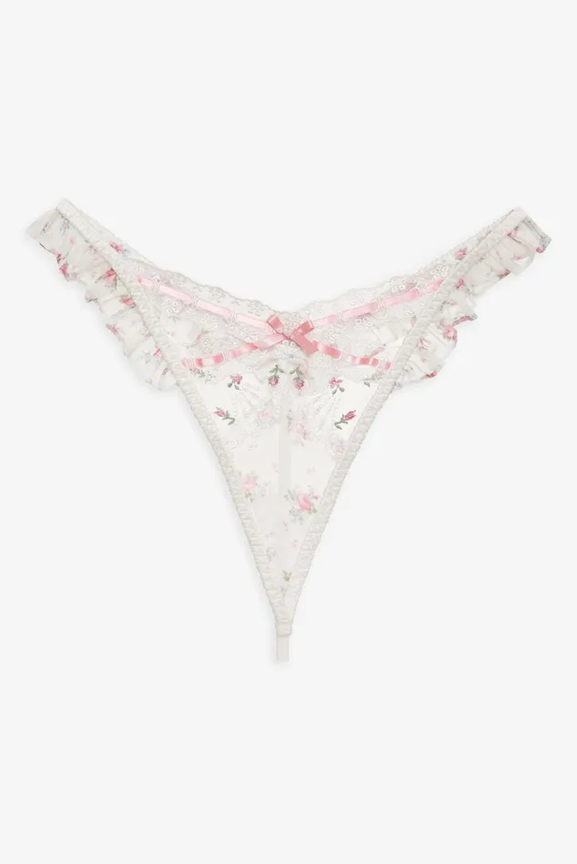 Women Robin Thong Panty White For Love and Lemons Lingerie