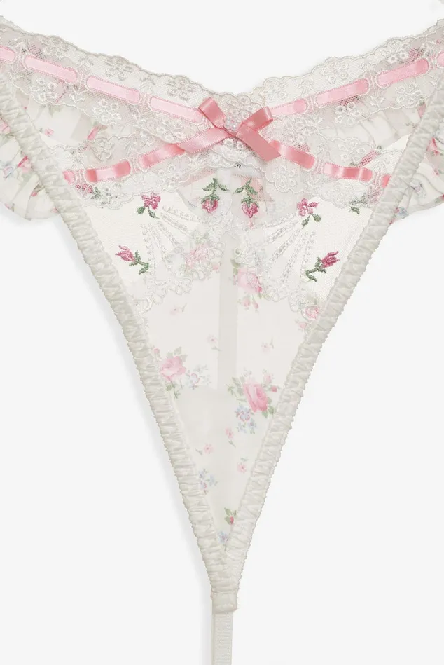 Women Robin Thong Panty White For Love and Lemons Lingerie