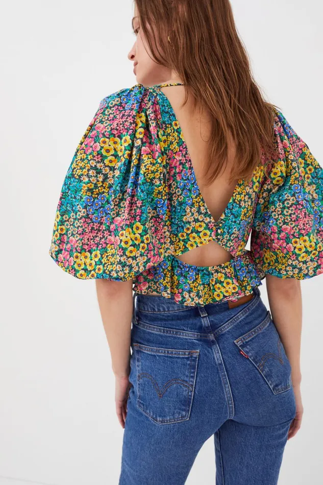 Women Ruth Crop Top Blue For Love and Lemons Tops Women Ruth Crop Top Blue For Love and Lemons Tops