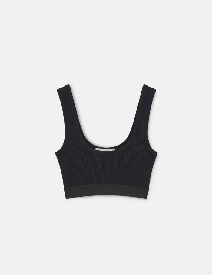 Women SWave Tape Crop Top Black Stella McCartney Shirts And Tops
