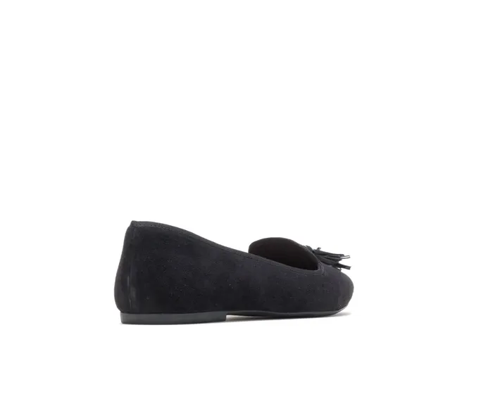 Women Sadie Tassel SlipOn Black Suede Flats and SlipOns Hush Puppies
