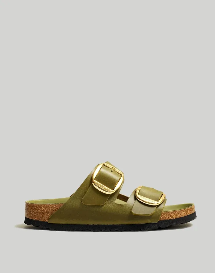 Women Sandals Madewell Birkenstock Big Buckle Arizona Sandals Green Olive