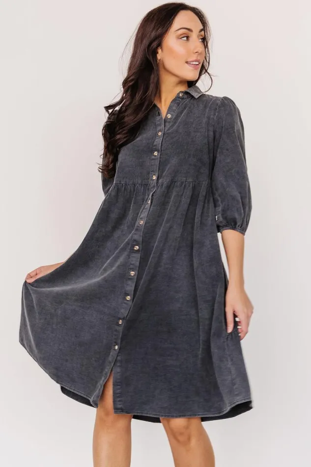 Women Sari Babydoll Dress Washed Black Baltic Born Short Dresses Women Sari Babydoll Dress Washed Black Baltic Born Short Dresses