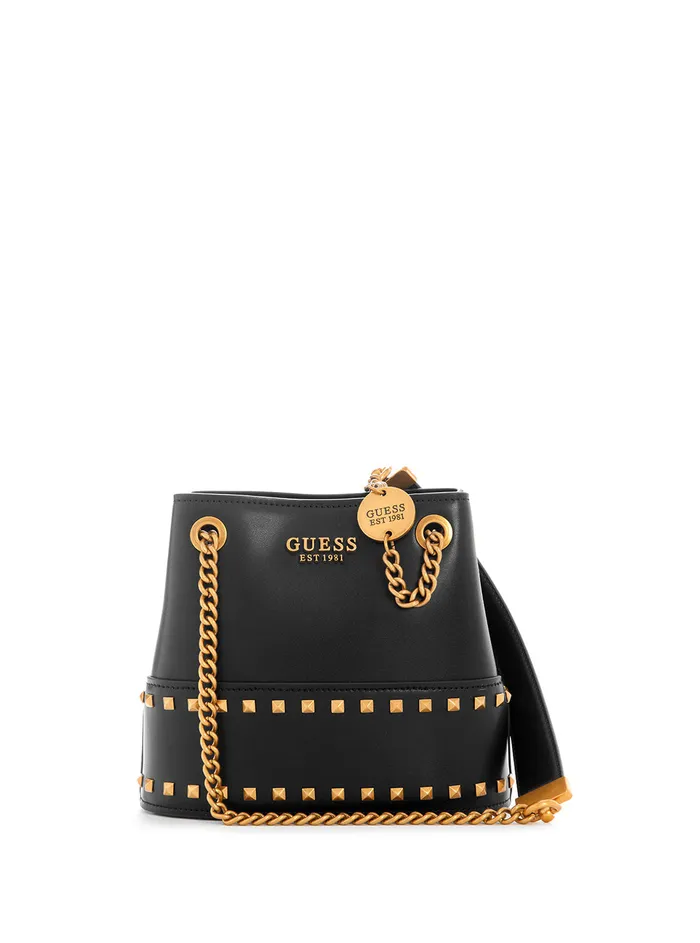 Women Satchel GUESS Black Iseline Bucket Bag