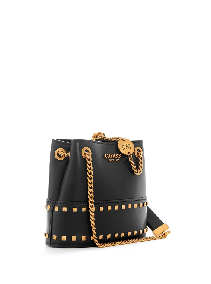 Women Satchel GUESS Black Iseline Bucket Bag Women Satchel GUESS Black Iseline Bucket Bag