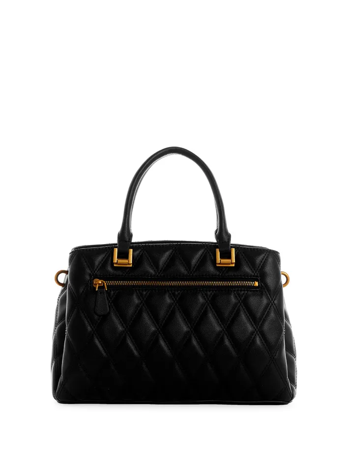 Women Satchel GUESS Black Triana Three Compartment Satchel Women Satchel GUESS Black Triana Three Compartment Satchel