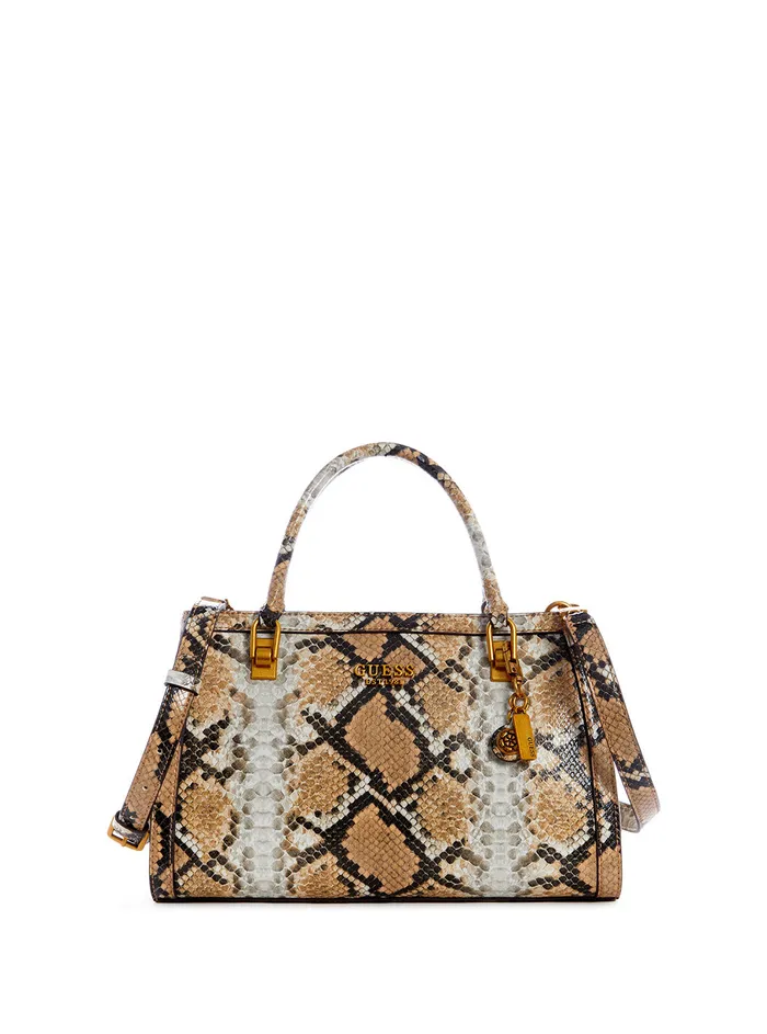 Women Satchel GUESS Natural Python Abey Girlfriend Satchel