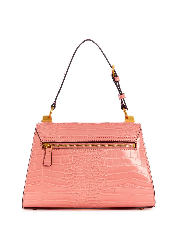 Women Satchel GUESS Pink Croc Stephi Top Handle Satchel Women Satchel GUESS Pink Croc Stephi Top Handle Satchel