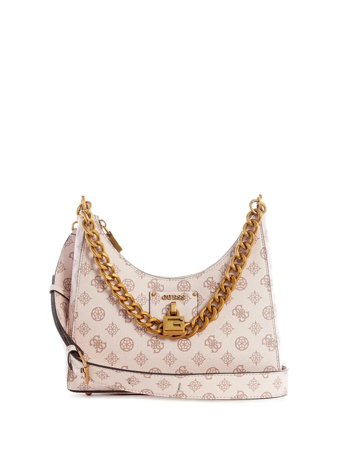 Women Satchel GUESS Shell Centre Stage Logo Hobo Satchel Bag