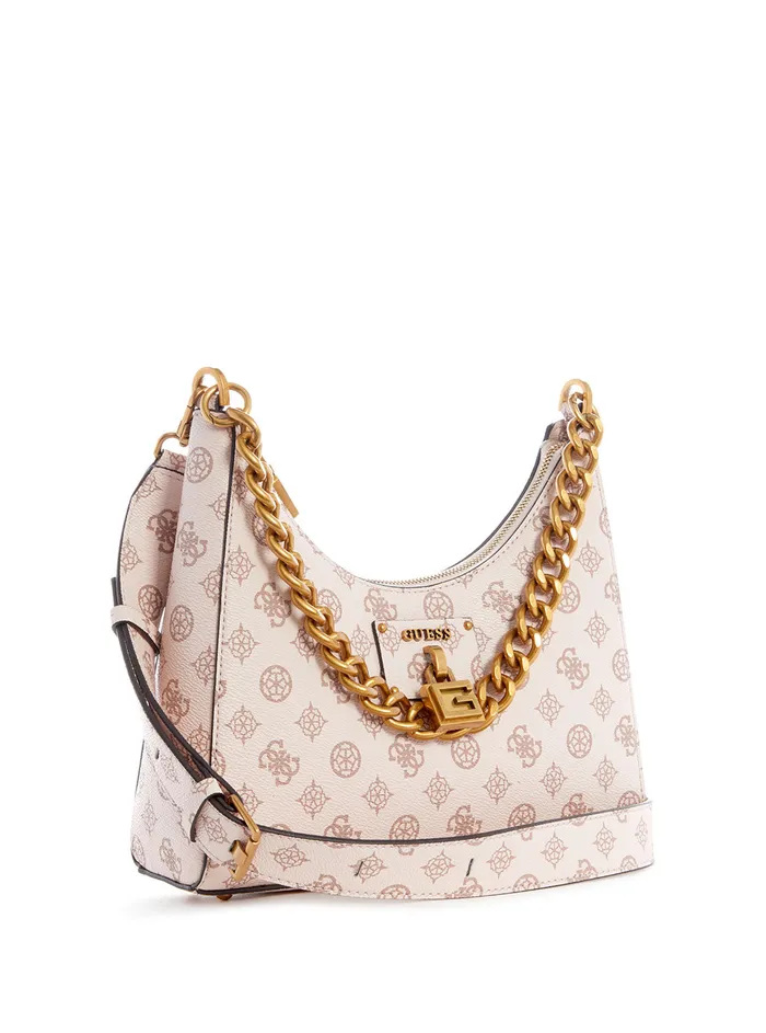 Women Satchel GUESS Shell Centre Stage Logo Hobo Satchel Bag