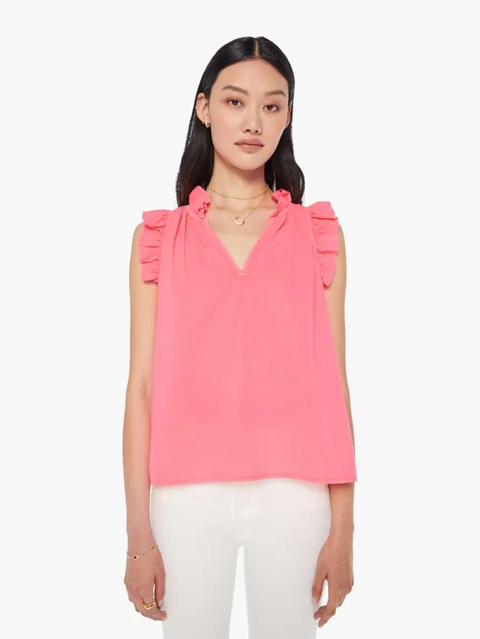 Women Shirts Mother Denim Bex Top Neon Pink
