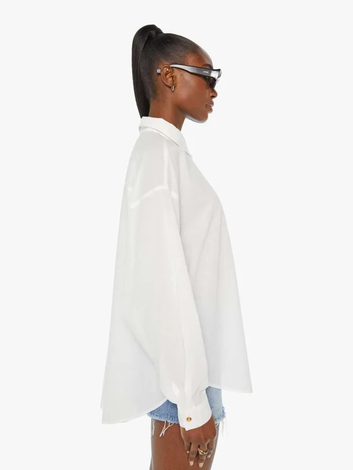 Women Shirts Mother Denim The Pushing Buttons White