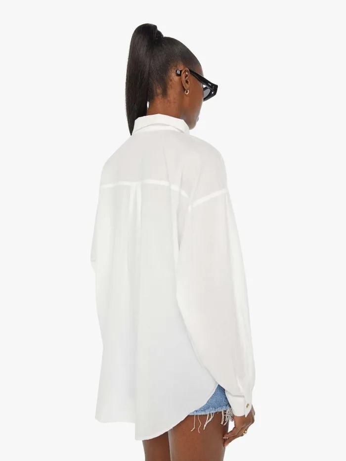 Women Shirts Mother Denim The Pushing Buttons White