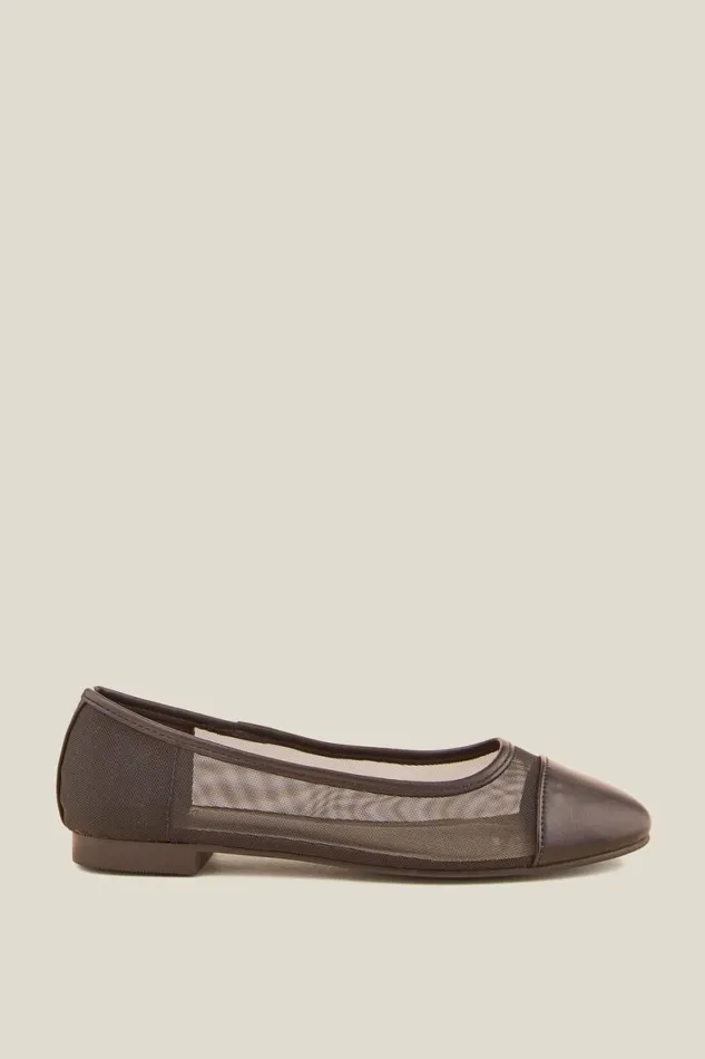 Women Shoes and Slippers Cotton On Emmie Almond Ballet Black Mesh
