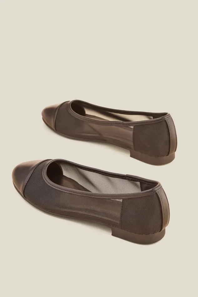 Women Shoes and Slippers Cotton On Emmie Almond Ballet Black Mesh