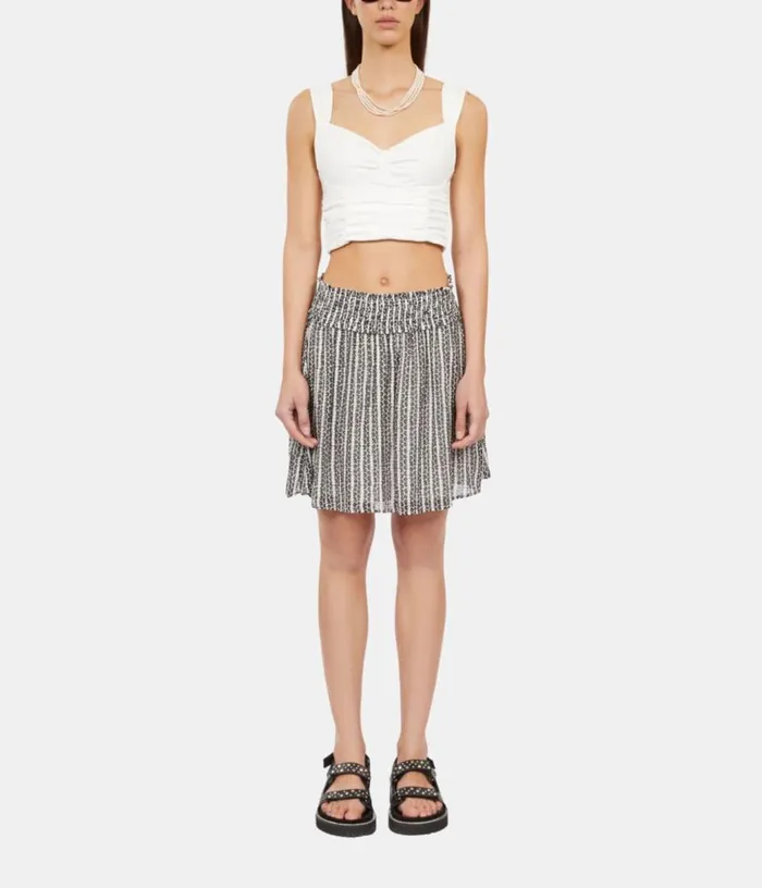 Women Short Ecru Top With Draping THE KOOPLES Blouses and Shirts
