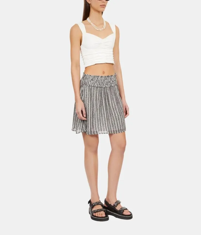 Women Short Ecru Top With Draping THE KOOPLES Blouses and Shirts