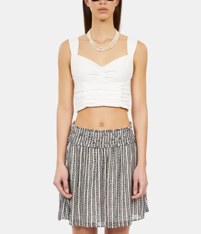 Women Short Ecru Top With Draping THE KOOPLES Blouses and Shirts