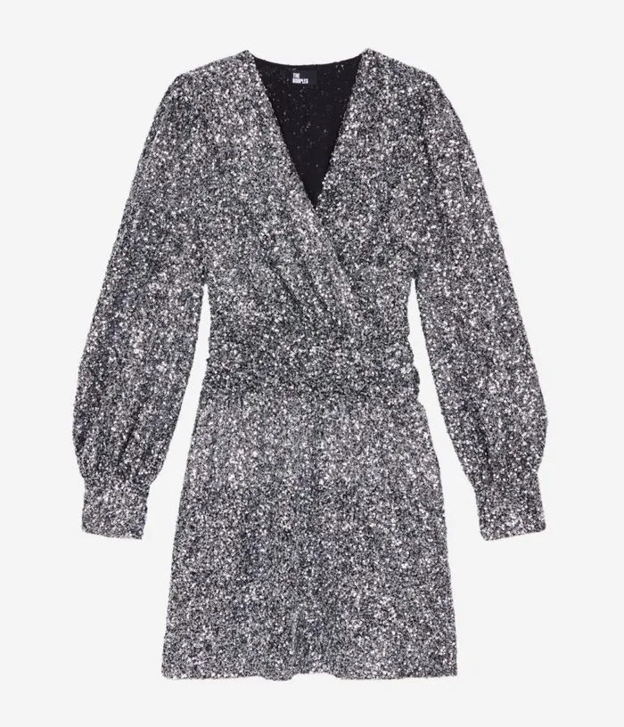 Women Short Silver Sequin Dress THE KOOPLES Dresses and Jumpsuits