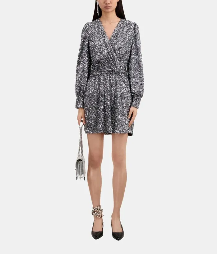 Women Short Silver Sequin Dress THE KOOPLES Dresses and Jumpsuits