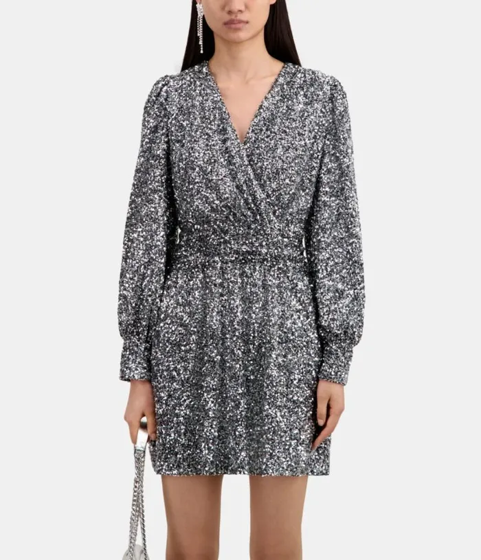 Women Short Silver Sequin Dress THE KOOPLES Dresses and Jumpsuits