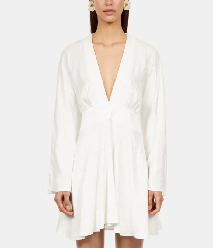 Women Short White Baroque Jacquard Dress THE KOOPLES Dresses and Jumpsuits