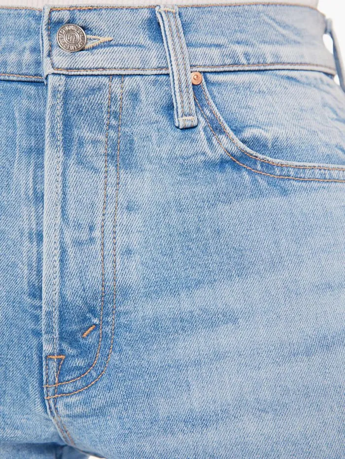 Women Shorts Mother Denim The Tomcat Kick Fray Short Blue lightpastel