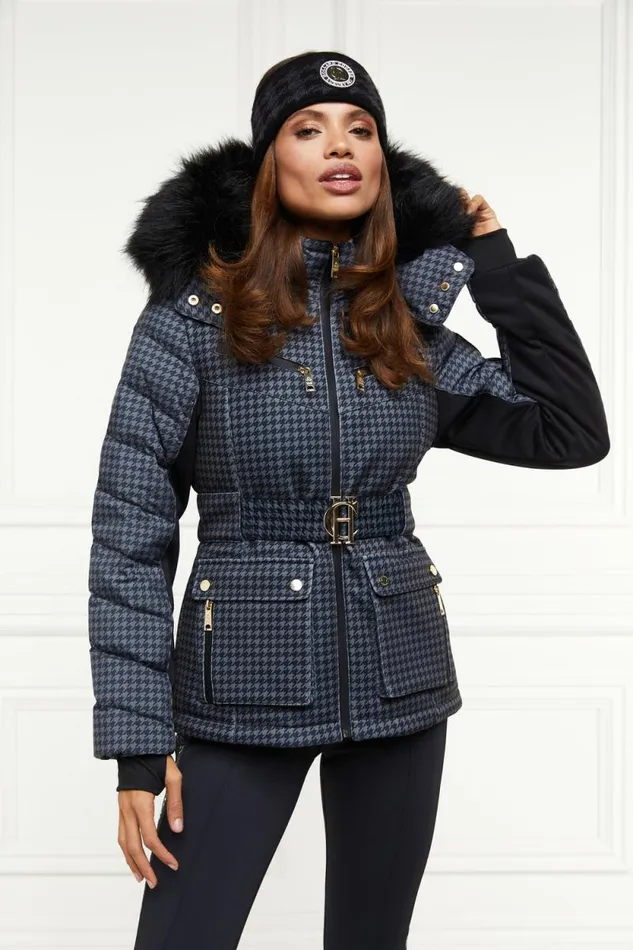 Women Ski Jacket Mono Houndstooth Holland Cooper Ski Jackets
