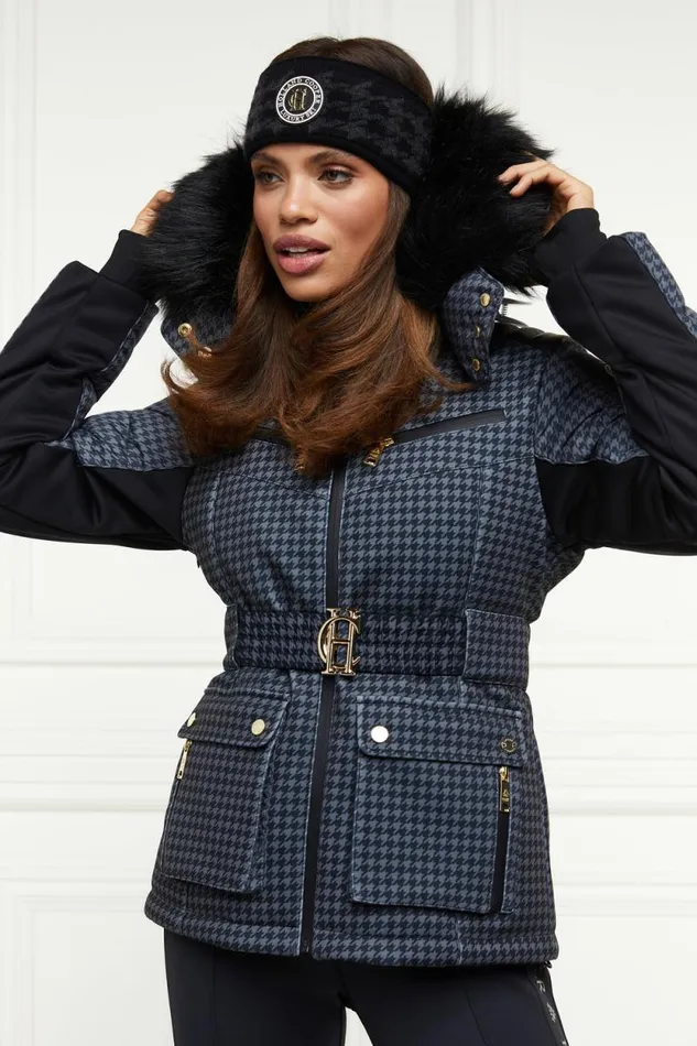 Women Ski Jacket Mono Houndstooth Holland Cooper Ski Jackets