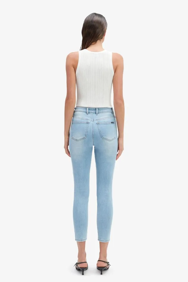 Women Skinny Jean Bardot Khloe Hi Crop Jeans In Mid Blue Mid Blue