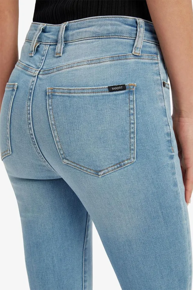 Women Skinny Jean Bardot Khloe Hi Crop Rip Jeans In Light Denim Light Denim Women Skinny Jean Bardot Khloe Hi Crop Rip Jeans In Light Denim Light Denim